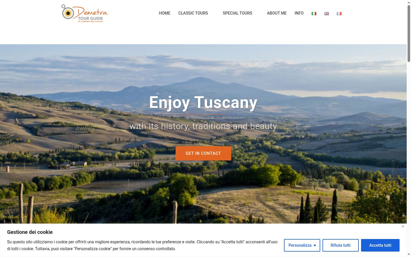 Screenshot del banner di consenso mostrato prima di qualsiasi interazione