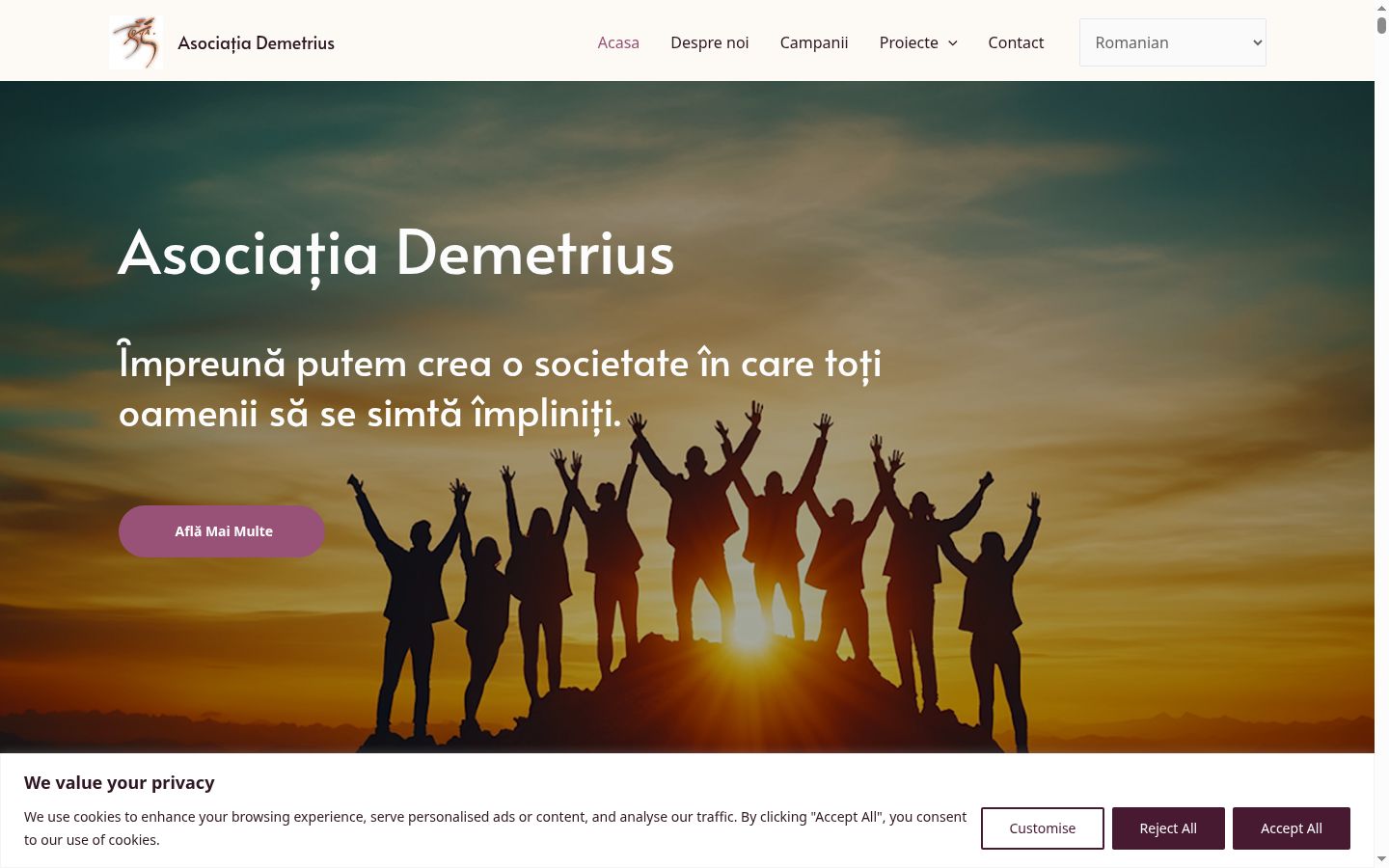 Screenshot del banner di consenso mostrato prima di qualsiasi interazione