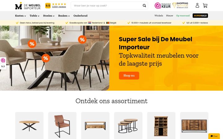 Screenshot of demeubelimporteur.nl