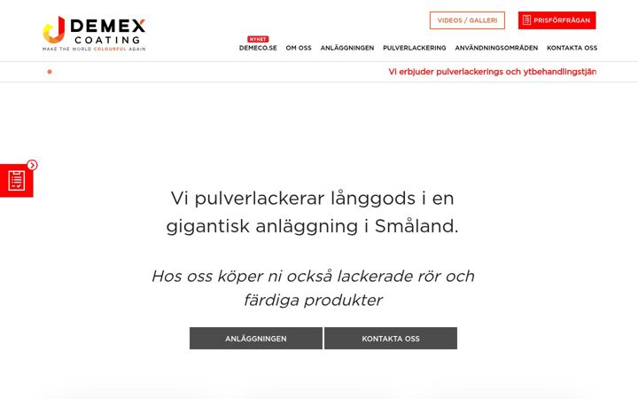Screenshot of demexcoating.se