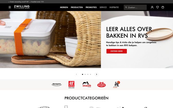 Screenshot of demeyere-online.com