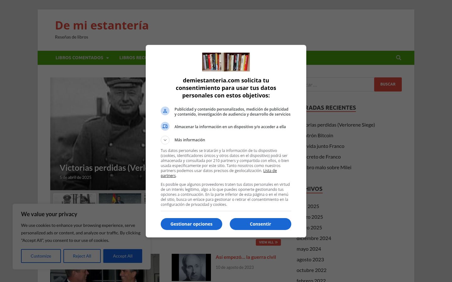 Screenshot tal-banner tal-kunsens muri qabel kwalunkwe interazzjoni