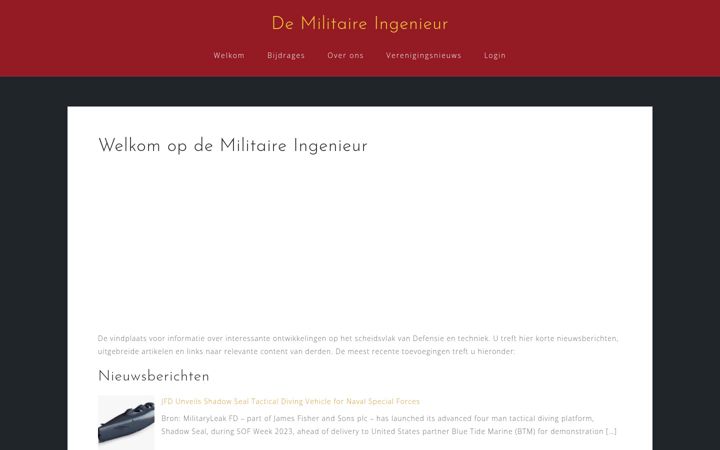 Screenshot of demilitaireingenieur.nl