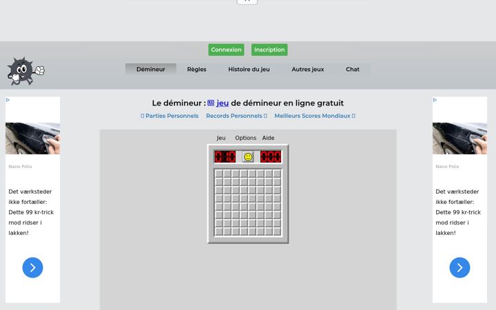 Screenshot of demineur-ligne.com
