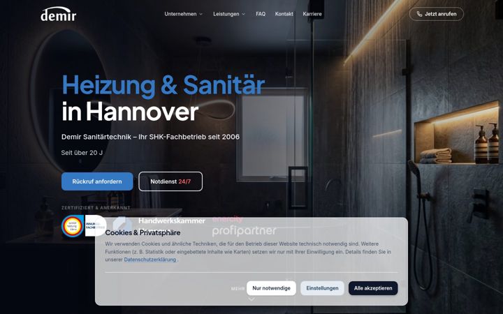 Screenshot of demir-sani.de