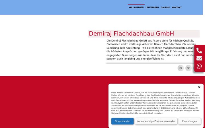 Screenshot of demirajflachdachbau.de