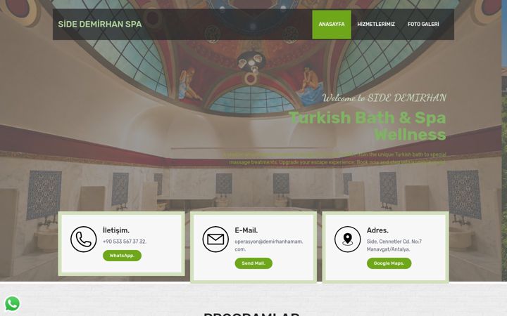 Screenshot of demirhanhamam.com