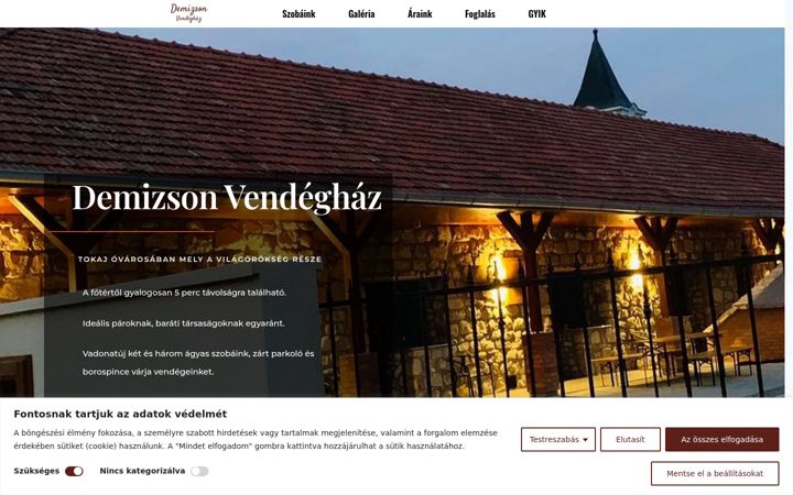 Screenshot von demizsontokaj.hu