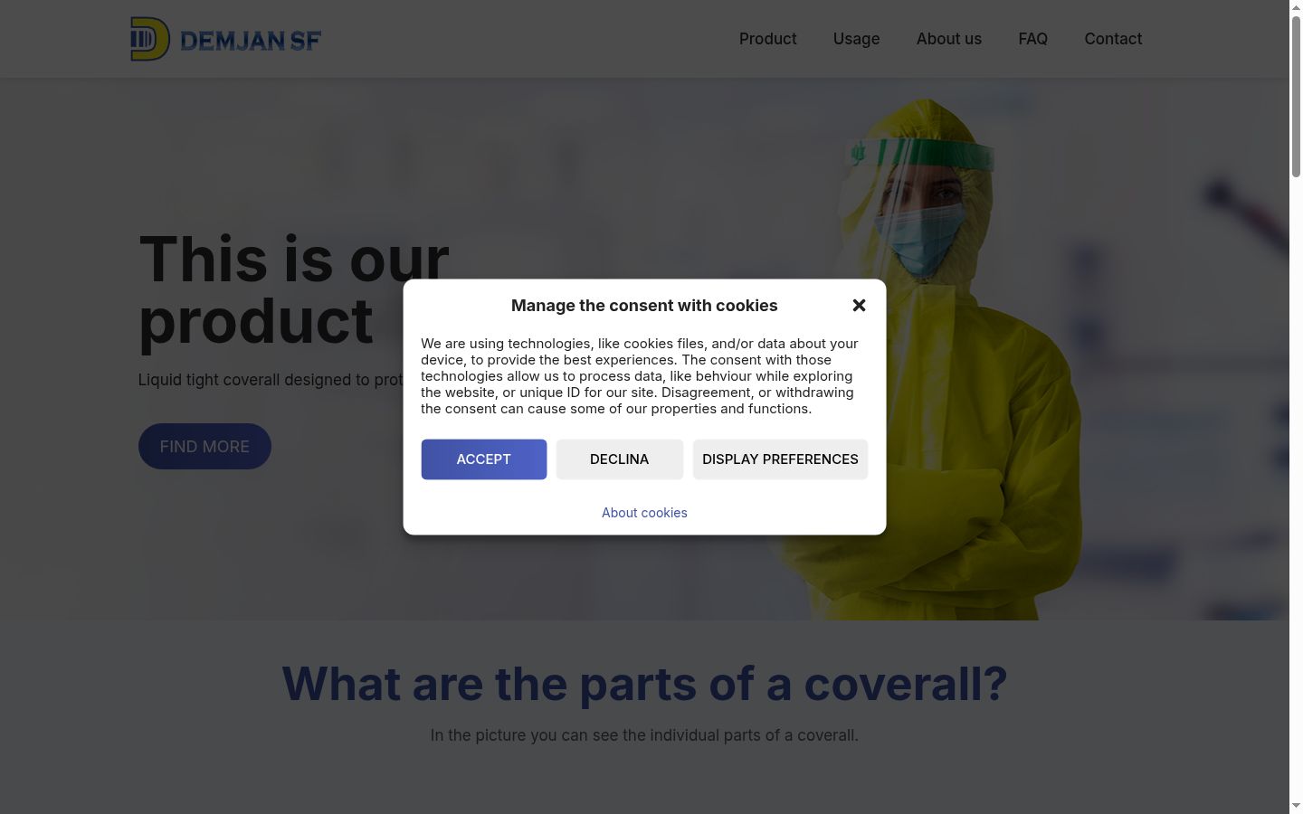 Screenshot of the consent banner shown before any interaction