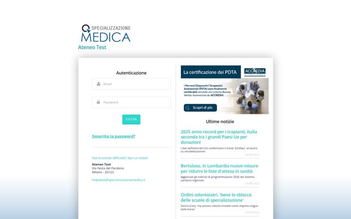 Zrzut ekranu demo-specializzazionemedica.it