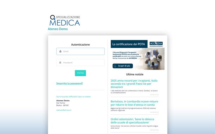 Zrzut ekranu demo1-specializzazionemedica.it