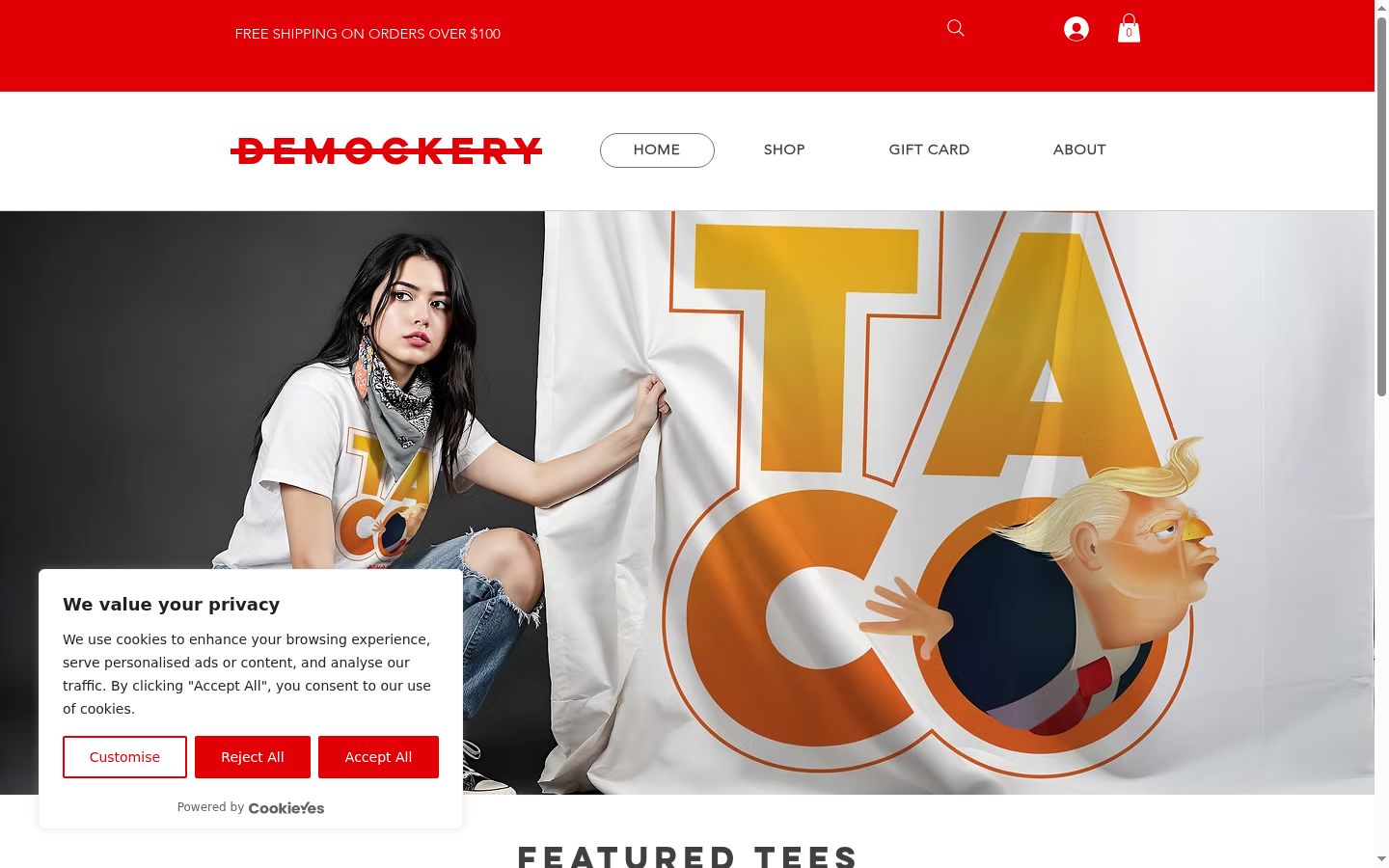 Sutikimo reklamjuostės, rodytos prieš bet kokią sąveiką, ekrano kopija
