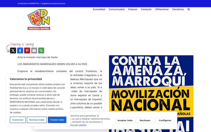 Zrzut ekranu democracianacional.es