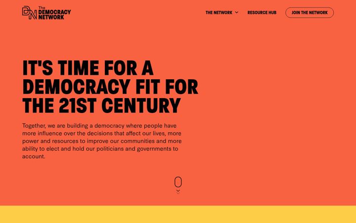 Ekrano kopija democracynetwork.org.uk