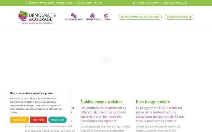 Ekraanipilt saidist democratie-courage.fr