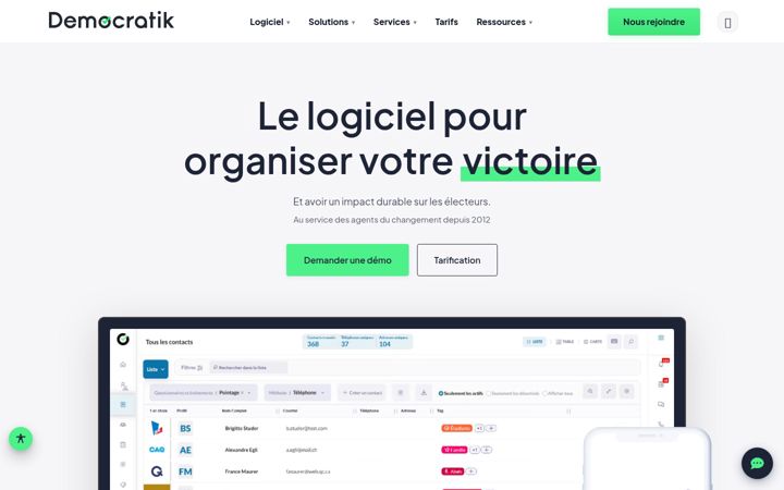 Snímek obrazovky democratik.org