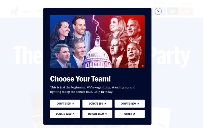 Screenshot von democrats.org