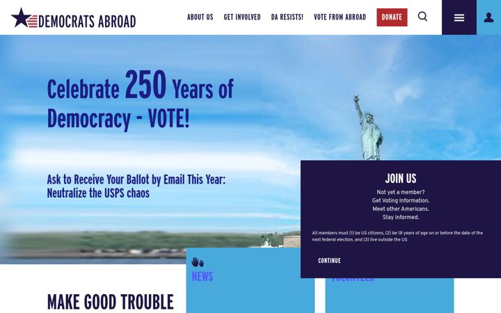 Screenshot του democratsabroad.org