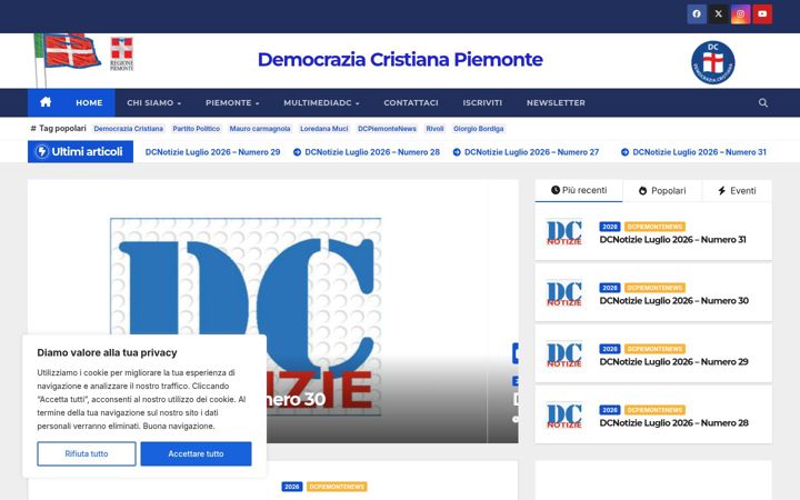 Zrzut ekranu democraziacristiana.piemonte.it