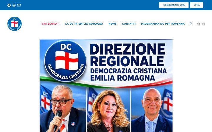 Ekrānuzņēmums no democraziacristianaemiliaromagna.it
