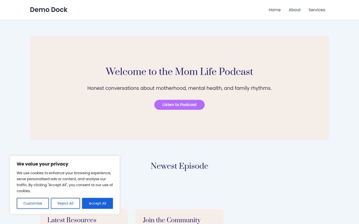 Screenshot of demodock.co