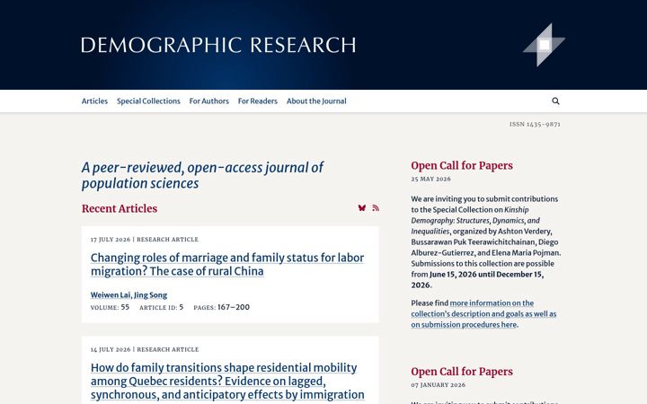 Screenshot of demographic-research.org