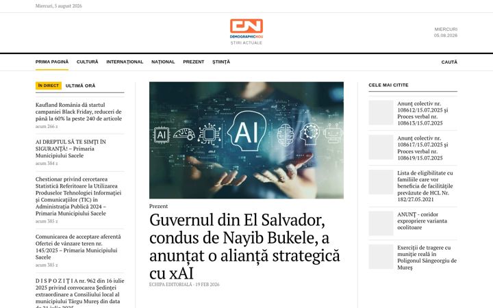Screenshot stránky demographicnou.ro