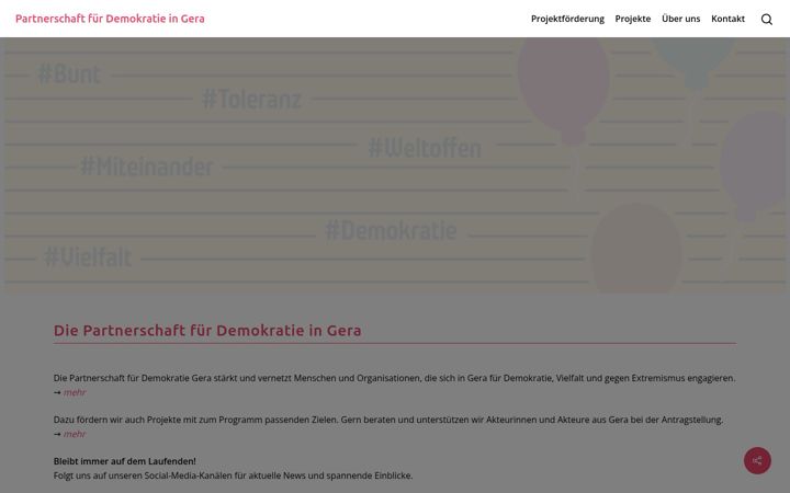 Screenshot of demokratie-leben-gera.de