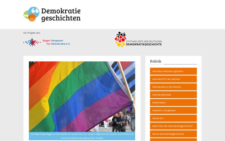 Screenshot of demokratiegeschichten.de