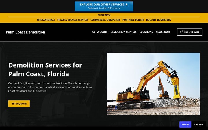 Screenshot of demolitionpalmcoast.com