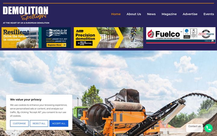 Screenshot van demolitionspotlight.co.uk