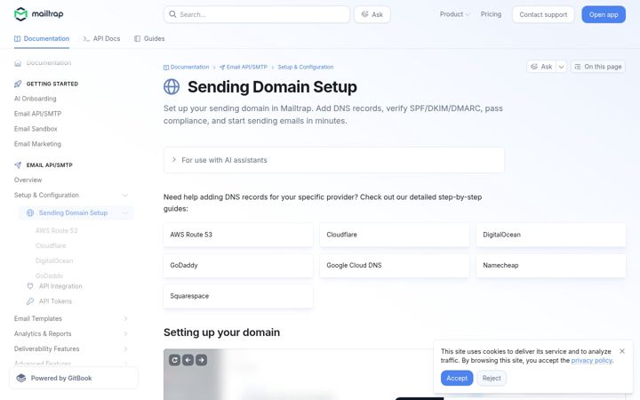 Screenshot of demomailtrap.com