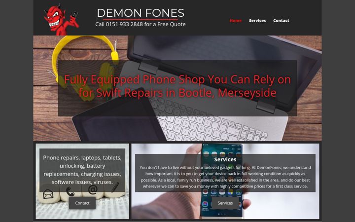 Snímek obrazovky demonfones.co.uk