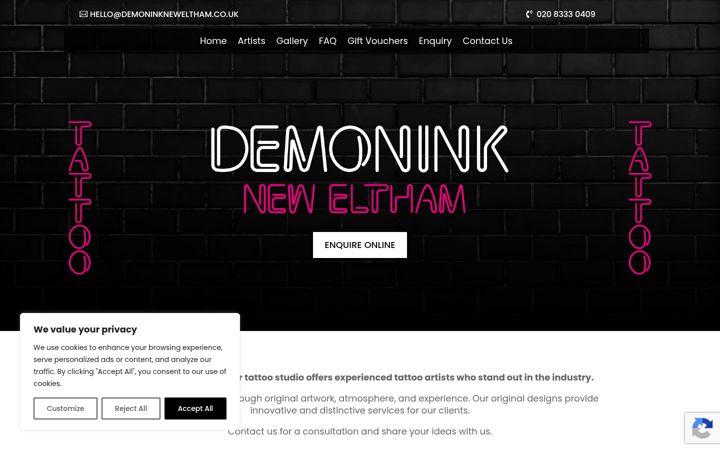 Screenshot of demoninkneweltham.co.uk