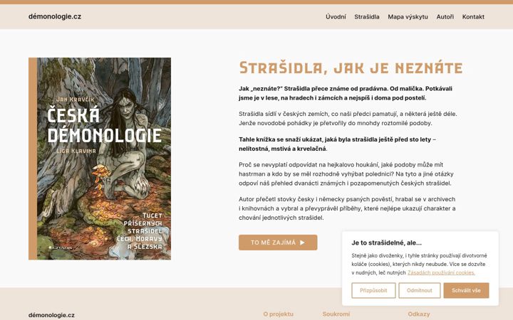 Screenshot stránky demonologie.cz