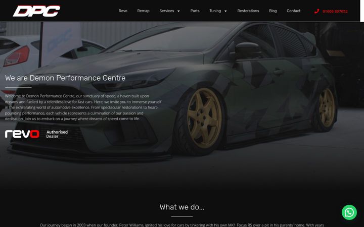 Screenshot van demonperformancecentre.co.uk