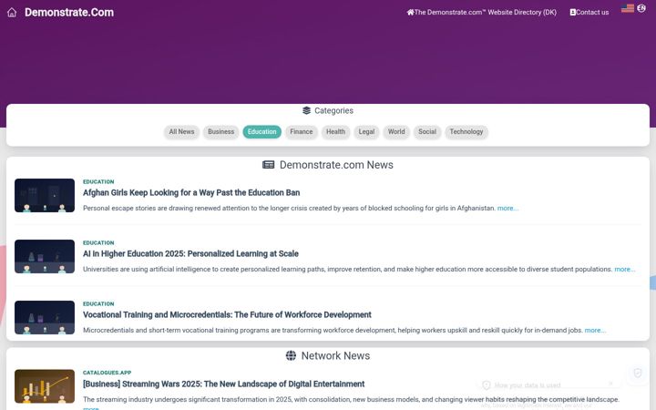 Screenshot of demonstrate.com