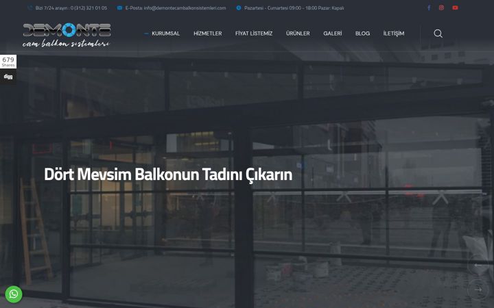 Screenshot of demontecambalkonsistemleri.com