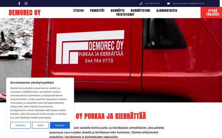 Skærmbillede af demorec.fi