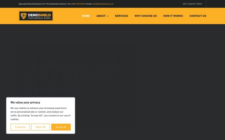 Screenshot van demoshield.co.uk