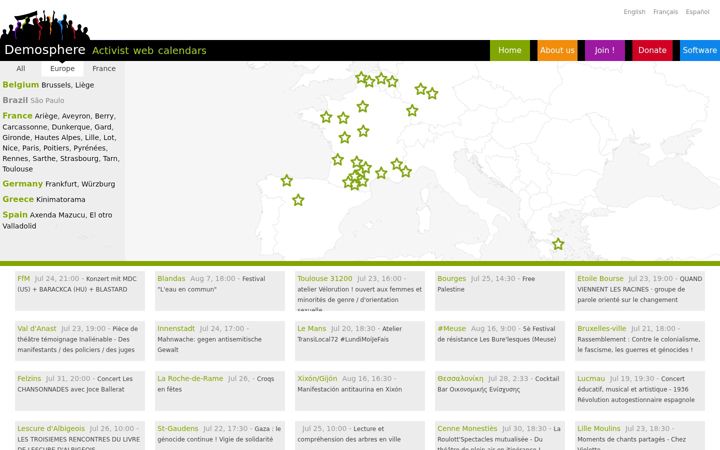 Screenshot of demosphere.net