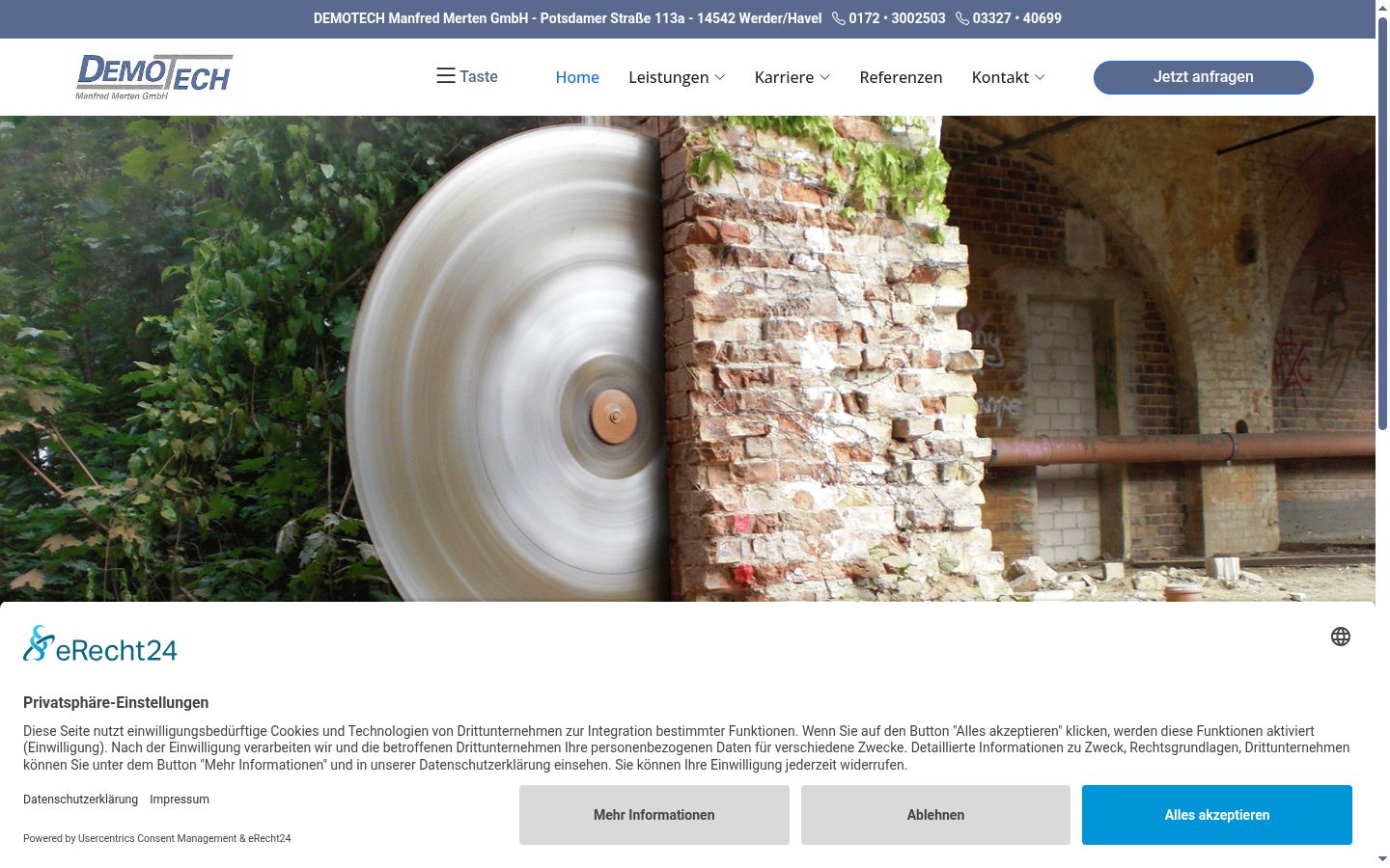 Screenshot del banner di consenso mostrato prima di qualsiasi interazione