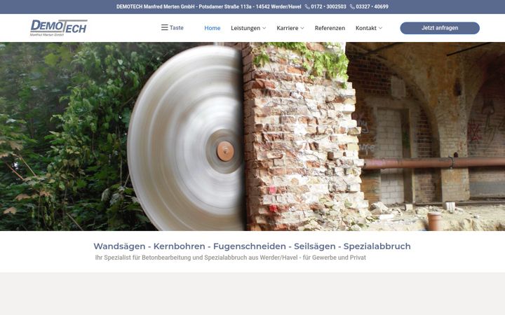 Screenshot of demotech-werder.de
