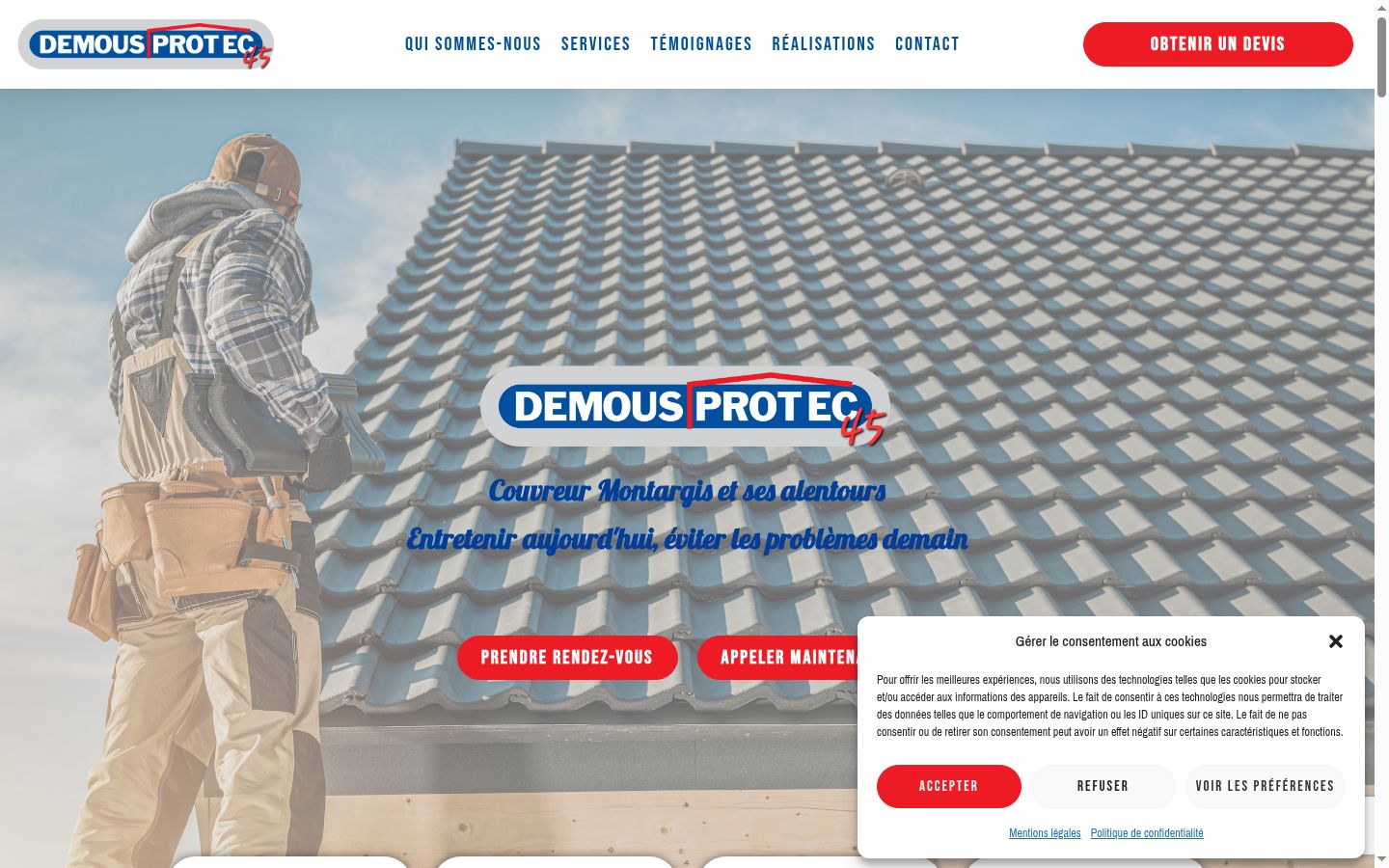 Screenshot des Einwilligungsbanners vor jeglicher Interaktion