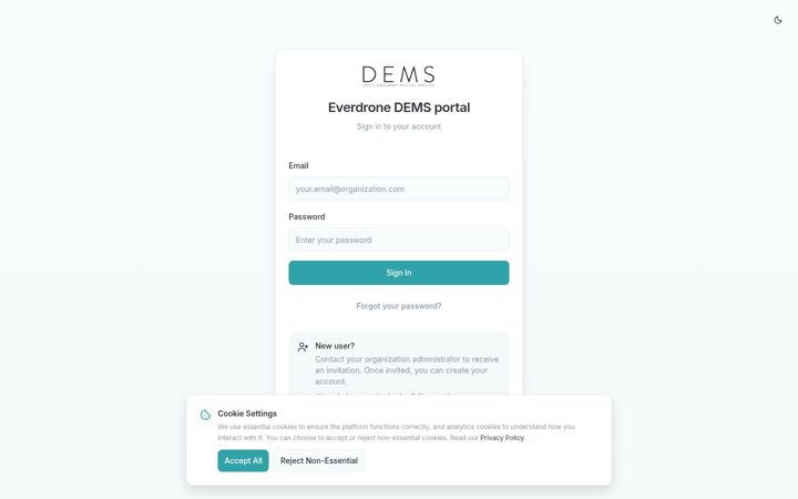 Screenshot of dems.se