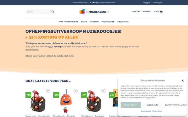 Screenshot di demuziekbox.nl