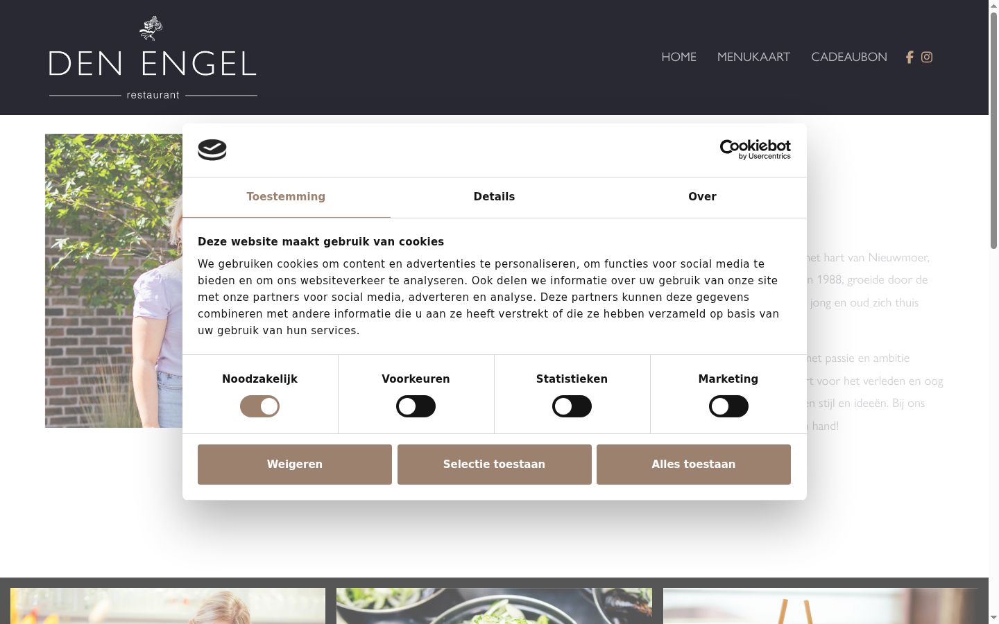 Screenshot des Einwilligungsbanners vor jeglicher Interaktion
