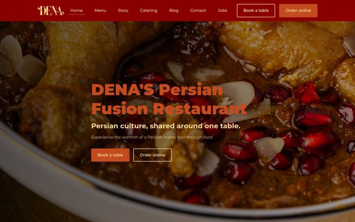 Screenshot of dena-restaurant.com