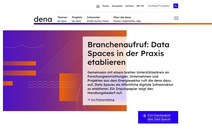 Screenshot of dena.de