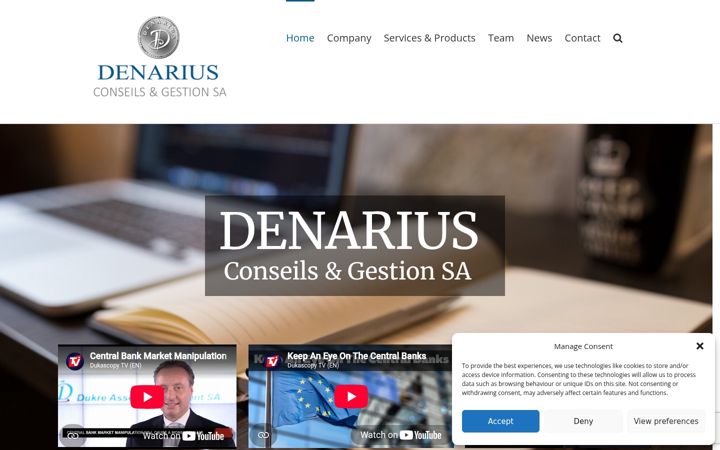 Screenshot of denarius.ch